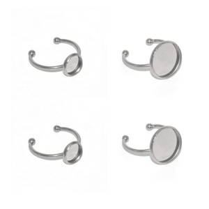 Stainless Steel Gemstone Setting <b>Ring</b> <b>Adjustable</b> Tray Round Empty Setting For DIY Jewelry Making Tools - Product Image 4