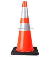 Cône de signalisation routière réfléchissant en PVC durable, 12-36 pouces, orange de sécurité, réflecteur de qualité ingénierie, sécurité routière LED, protection IP68