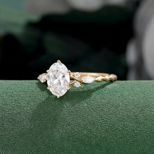 Floral Style 2CT Oval Cut Moissanite Cluster <b>Ring</b> Original 925 Silver Rose Plated for Wedding Engagement Gift Charms for Bride - Product Image 1