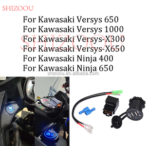 ที่ชาร์จ USB สำหรับจักรยานมอเตอร์ไซค์พร้อมรีเลย์22A 12V สำหรับ <span class=keywords><strong>Kawasaki</strong></span> versys 650 versys 1000 X300ที่ชาร์จอุ<span class=keywords><strong>ป</strong></span>กรณ์เสริมสำหรับ650นินจา400นินจา - Product Image 2