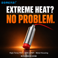 Capteur de proximité inductif Domenzi M30, série résistante à la chaleur pour haute température, 15 mm, NPN NO, IP67, 160°C, non encastré