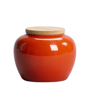 220ml mini bể chứa thủy tinh container thực phẩm Container có nắp đậy sứ lỏng trà gốm hộp Jar tre Canister