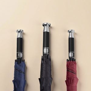 High Quality UV Automatic Black Customized Golf <b>Windproof</b> <b>Umbrella</b> for Business Gifts 190T Pongee Fabric Three-Folding Design - Product Image 2