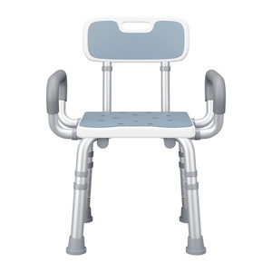 Chaise de douche pour salle de bain avec dossier, siège de toilette antidérapant en alliage d'aluminium pour personnes âgées et femmes enceintes - Product Image 2
