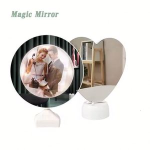 Marco de Fotos LED con Espejo Mágico USB, Personalizable, para Sublimación, con Luz Interna, Regalo para Novia, Decoración del Hogar - Product Image 1