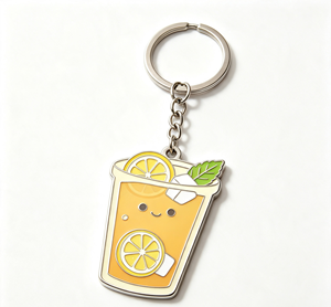 <b>Custom</b> Metal Bubble Tea <b>Keychain</b> Cartoon Drink Key Ring Enamel Beverage Charm for Promotion Gift - Product Image 2