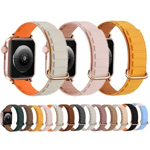 HMJ Magnetic Smart Series 7 41mm Watch Strap Luxury Silicone Sports Replacement 49mm Watch Bands for Apple Watch Ultra