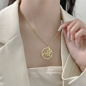 Collana Della <span class=keywords><strong>Mamma</strong></span> in acciaio inossidabile Vintage Flower Mama pendenti Collana girocollo squisita per regali per la madre - Product Image 2