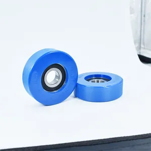 Custom PU60519-7 High Temperature Resistance PU Roller Wheel For Sliding Door Polyurethane Rubber Coated Roller With 605 Bearing