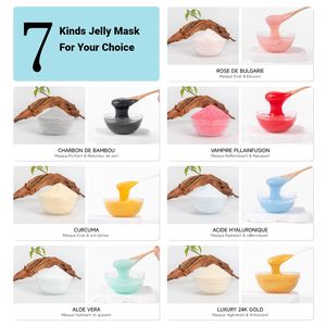 JMFREE OEM/ODM 200g maschera di gelatina di collagene maschera di cristallo in polvere Anti invecchiamento 24K oro rosa Aloe Curcuma viso gelatina maschera in polvere - Product Image 6