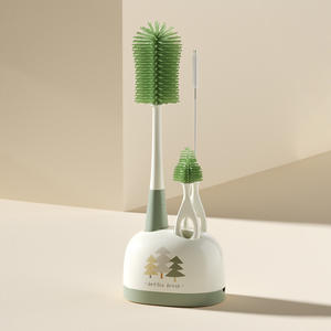 Bachoo 4-en-1 Kit de brosse à bouteille en silicone nettoyeur de mamelon et de paille Logo personnalisable nettoyeur de bouteille d'eau multi-usage - Product Image 2