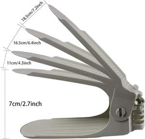 Zapatero de Plástico de Doble Nivel para Sala de Estar y Organización de Armarios, Apilador de Zapatos Ajustable, Ahorrador de Espacio con Ranuras para Zapatos - Product Image 3