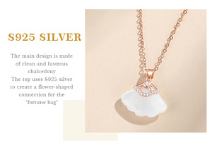 ALICE Alice Perhiasan Kelas Atas Liontin Giok Hetian Kalung Perak Sterling S925 - Product Image 4