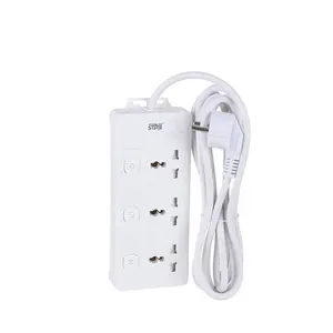 WINNING STAR 110V-250V 50/60Hz 10A/2500W 3 Switch Control ST-4027 3 Ports Copper Connected Power Socket With Safety Door