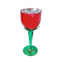175 ml Gelas Plastik Berlapis Elektroplating Desain Bunga, Tahan Pecah, Peralatan Minum, Gelas Anggur Motif Bunga Mawar