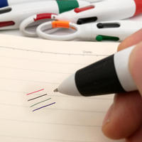 Stylo bille multicolore portable avec mousqueton, personnalisable avec logo, idéal comme cadeau publicitaire, 4 couleurs, en plastique, stylos mousquetons