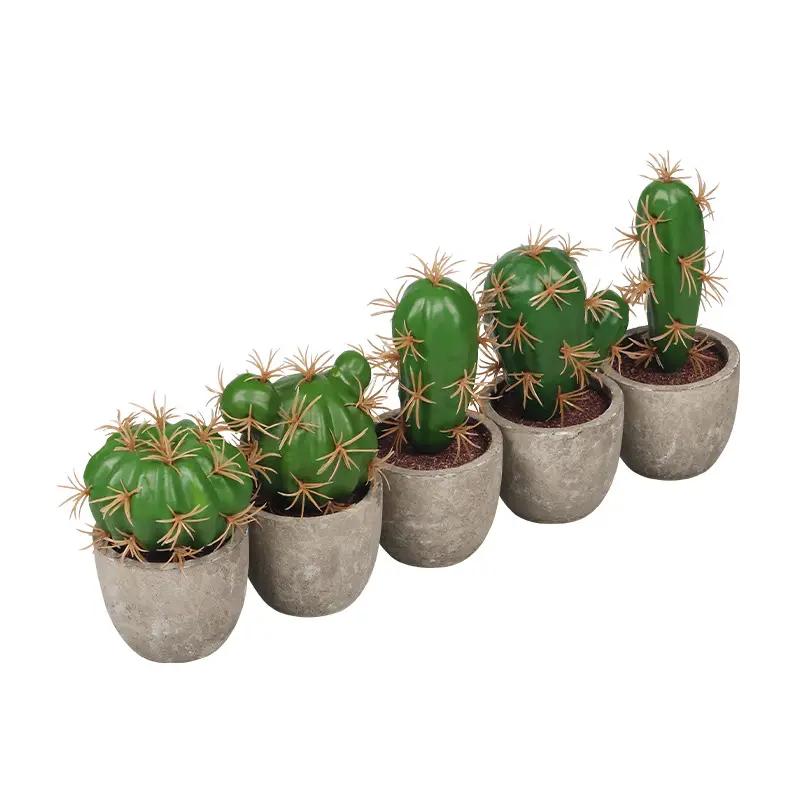 Simulasi berduri kaktus hijau Pot tanaman kombinasi lanskap tanaman hias properti tampilan tanaman hijau buatan