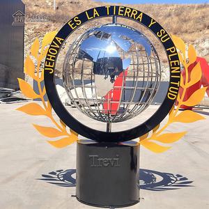 Sculpture en métal globe terrestre abstrait TREVI en acier inoxydable pour la <span class=keywords><strong>maison</strong></span>, le jardin extérieur - En solde - Product Image 6