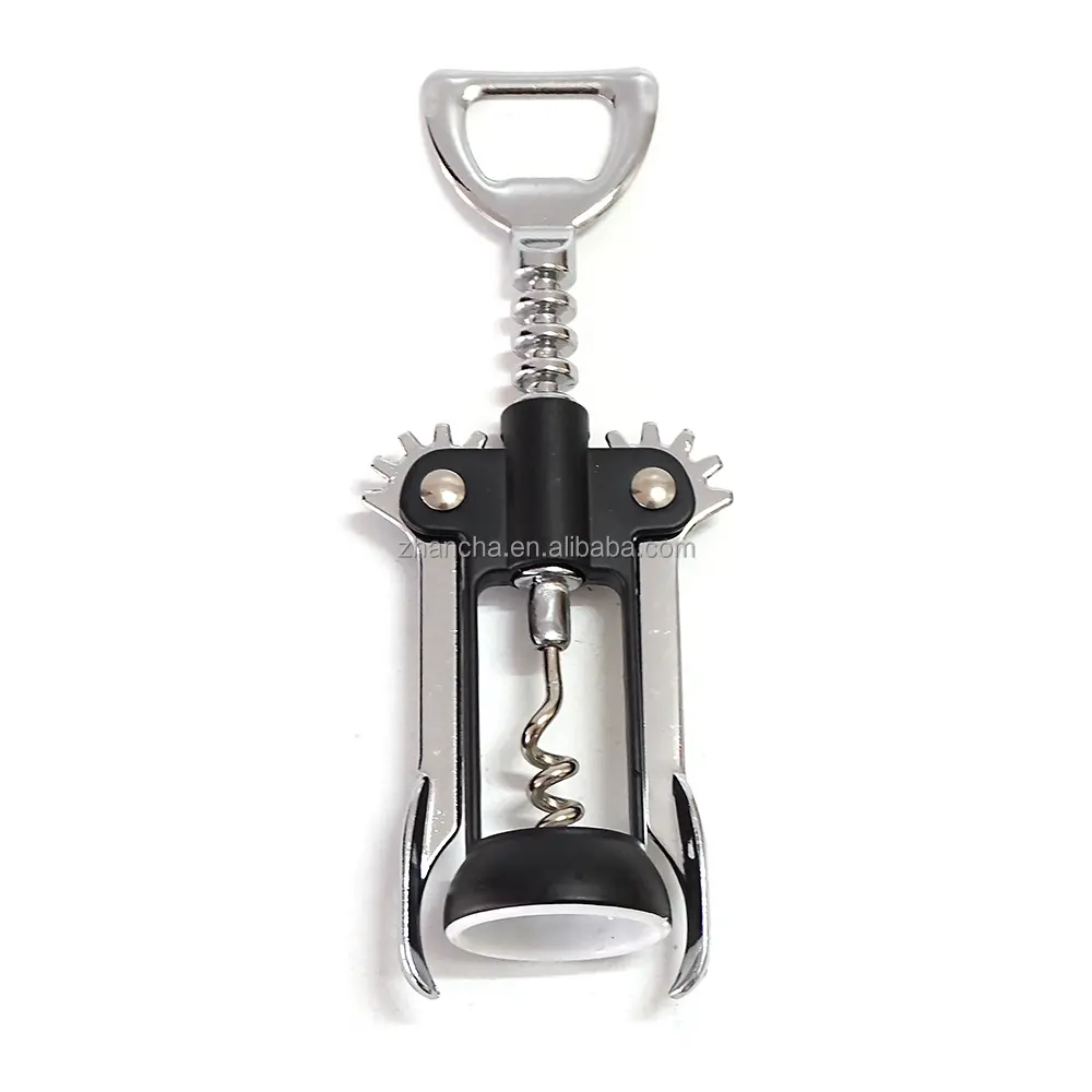 Bar công cụ Đấu Thầu Hợp kim kẽm màu đen đôi cánh đòn bẩy corkscrew