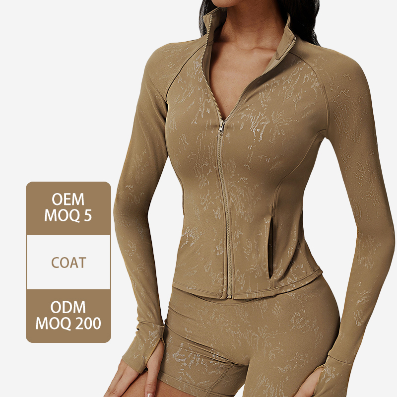 SM24002-V Women's Lightweight Yoga Top with Pockets Long Sleeve Quick Dry & Breathable Stretch-Full Zip Athletic Running Tops