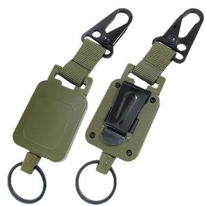 Mosquetón de nailon verde militar con hebilla de pico de águila, clip duradero de acero inoxidable para llavero de exterior con cable de acero y correa de cincha - Product Image 5