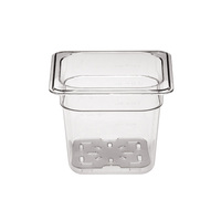 Contenedor Gastronorm de Plástico Duro para Hostelería y Catering, Recipiente Gastronorm de PC Transparente de 10 cm, Tamaño 1/6