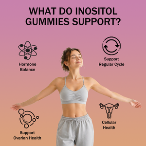 Complément alimentaire en gommes sans sucre OEM Myo-Inositol et D-Chiro Inositol pour la santé féminine, l'équilibre hormonal et la santé ovarienne - Product Image 3