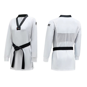 कम मोक कस्टम लोगो प्रिंट पेशेवर लड़ाई टेइक्वांडो सूट के साथ वेंटिलेशन पैनल नमी के साथ - Product Image 5