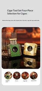 Nuevo Cortador de Cigarros Plegable Multifuncional 4 en 1 de Lujo Portátil con Botón Metálico en Forma de V y Doble Cuchilla, Regalo Empresarial - Product Image 3
