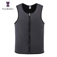 Corset en néoprène, vêtements de Fitness pour hommes, Corset de sport, fermeture éclair, gilet de sueur amincissant, Sauna, débardeur, chemise moulant le corps, 2020