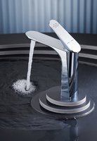 Robinet mitigeur d'eau chaude et froide monotrou chromé pour lavabo de salle de bain