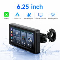 Écran de navigation moto étanche de 6,25 pouces avec Android Auto, BSD, TPMS, double caméra DVR et affichage de la vitesse en temps réel