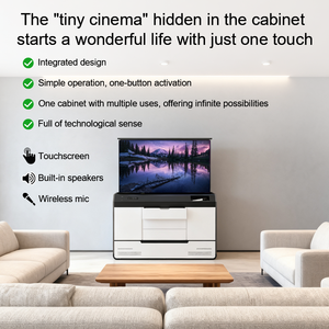 Tủ nâng động cơ điện với loa mic điều khiển chiều cao có thể điều chỉnh màn hình cảm ứng 55 inch ẩn - Product Image 2