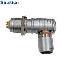 Conector de Aviación en Codo de 90 Grados Serie B 2B con Bloqueo Automático Push-Pull Personalizado OEM de Sinztion, Compatible con Conectores Circulares FHG