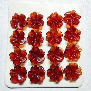 Piedras preciosas sueltas con forma de flor de ágata roja brillante, colección de arte, T-1F, 8mm - Product Image 3