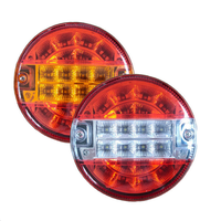Lampu Belakang LED Trailer 5.5 Inci 24V IP67 Tahan Air Bahan Stainless Steel Merah dengan Dudukan Flens untuk Truk Trailer RV Kapal