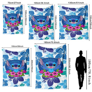 Mantas ChamXue, Manta de Franela con Dibujos Animados de Lilo y Stitch, Linda Manta de Franela con Diseño de Alien Azul Stitch para Niños, para Todas las Temporadas - Product Image 5