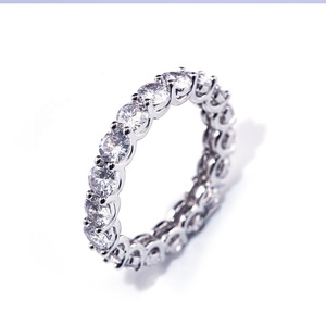 <span class=keywords><strong>Anelli</strong></span> rotondi taglio eternità per le donne gioielli di moda Full Prong Set fede nuziale - Product Image 1