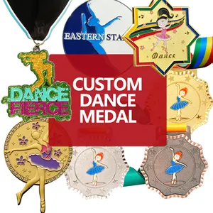 Custom Logo Personalized Ribbon Awards Metal Trophy Sports Custom Trophies And Medals Plaques 2024 Paris Dance Medal