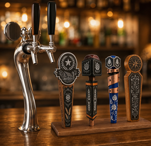 Soporte de exhibición personalizado de madera para manijas de grifos de cerveza, organizador de manijas de grifos de cerveza con logotipo personalizado para mostrador de bar - Product Image 6