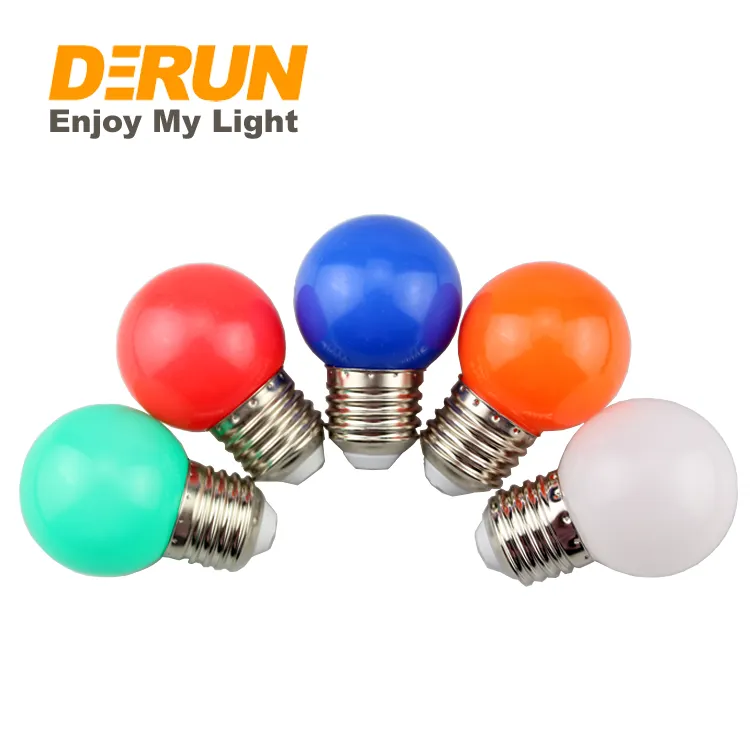 卸売E27 B22 1W 2W 3WイエローレッドブルーグリーンオレンジミニラウンドLEDカラー電球LEDグローブ形状電球