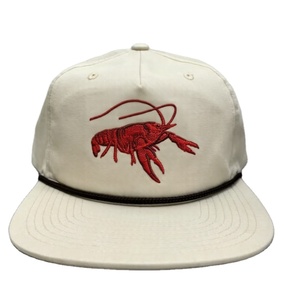Umpqua 256 Flat Bill Rope Snapback Hat Custom Embroidery Shrimp Shark Men's Mid Crown Rope Hat Nylon Fabric Unstructured hat - Product Image 1