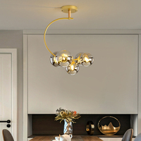 2023 nouveau lustre moderne pour hauts plafonds boule de verre suspendus plafonniers salon Led lustre de luxe lampes suspendues