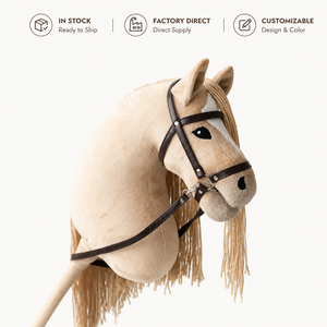 Caballo de Juguete con <span class=keywords><strong>Palo</strong></span>, Personalizado, Realista, Desmontable, de Peluche, Hecho a Mano, para Niños Pequeños - Product Image 2