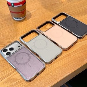 เคสโทรศัพท์หนัง PU หรูหรา พร้อมแม่เหล็ก สำหรับ iPhone 17 14 15 16 Pro Max กรอบเคลือบไฟฟ้า รองรับการชาร์จไร้สาย ป้องกันการกระแทก - Product Image 2