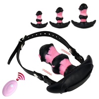 YPM SXM 10 Modes Black Horse Vibrateur Anal Plugs Mouth Gag Dildo Silicone Sex Toys for Women Massage Adult Game Accessories