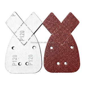 Feuilles de ponçage pour souris 170x140x95mm à 4 trous, détachables, en forme de queue de poisson, en oxyde d'aluminium rouge, pour ponçage de précision <span class=keywords><strong>multi</strong></span>-usage, grain 40-2000 - Product Image 4