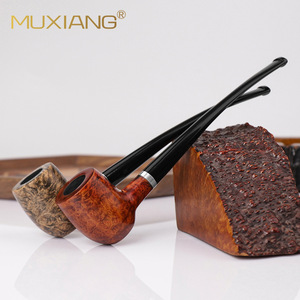 MUXIANG Briarwood Smoking Pipe Straight Type Handmade Solid Wood Tobacco Pipe For Reading And Gift - Product Image 1