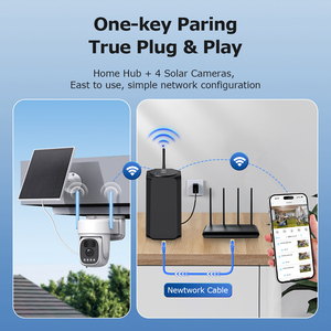 ชุดกล้องวงจรปิด Halow Wifi Wifi Home Hub Combo PTZ 4CH ภาพสีเต็มรูปแบบ IP66 12MP ระยะส่งสัญญาณไกล 500 เมตร กล้องรักษาความปลอดภัยพลังงานแสงอาทิตย์ ชุด NVR - Product Image 4