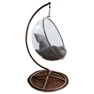 Mobília moderna pendurada, balanço de lua interior transparente cadeira bolha bolha balanço cadeira para adultos
